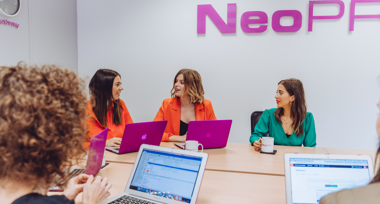 Neo PR team having a meeting in the boardroom